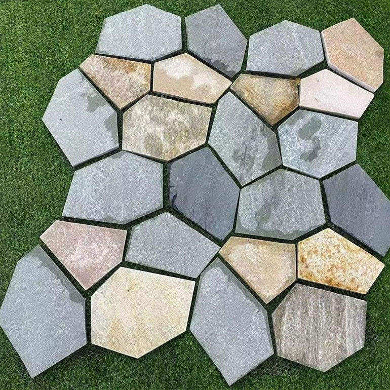 冰裂紋碎拼天然花(huā)崗岩網貼石